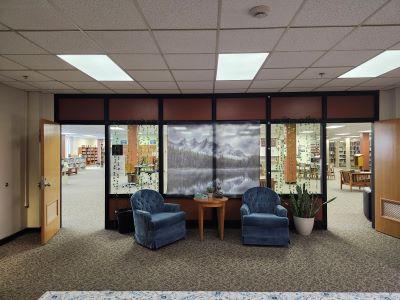 Looking out to the 3rd floor of the library